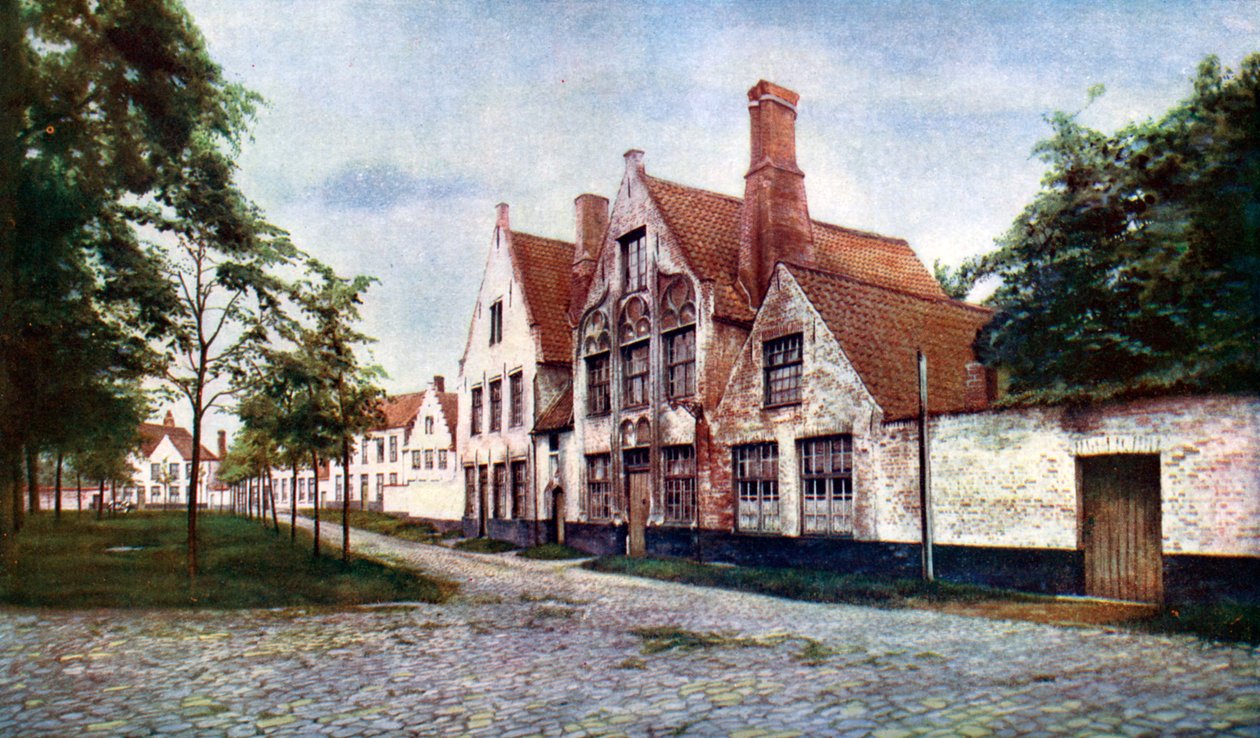 Begijnhof van de Wijngaard, Brugge, België, c1924 door WH Smith
