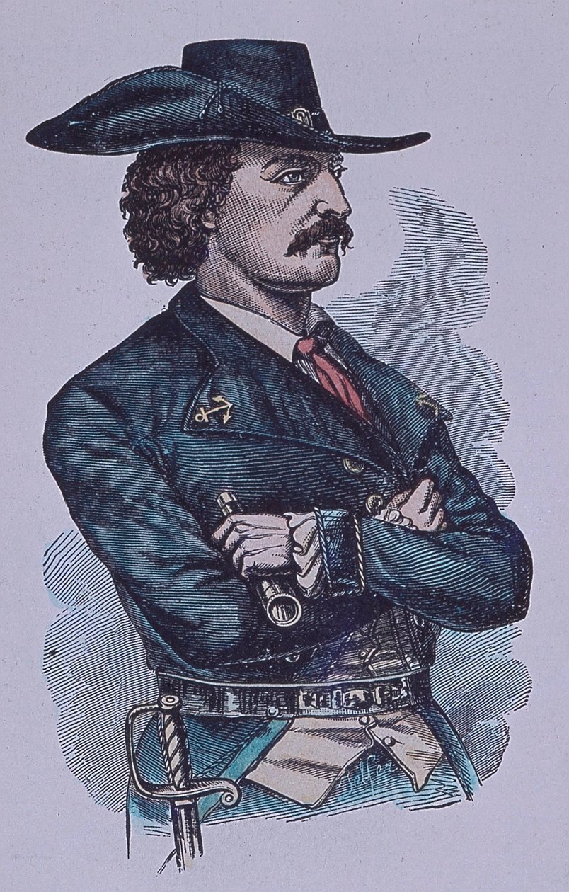 Jean Lafitte (gekleurde gravure) door John Ward Dunsmore