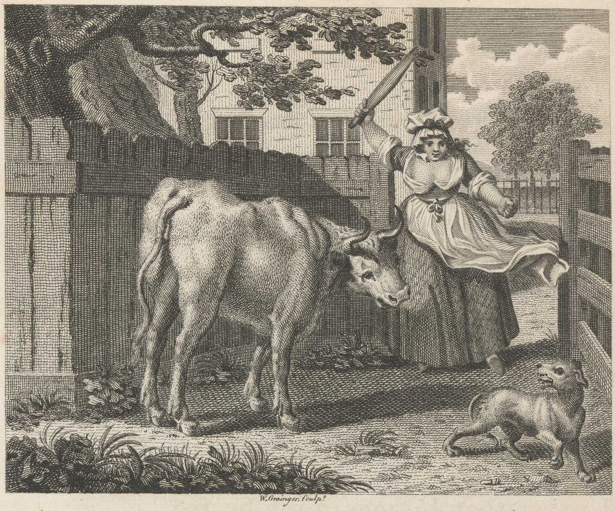 De kok-maid, de draaispit en de os door W. Grainger