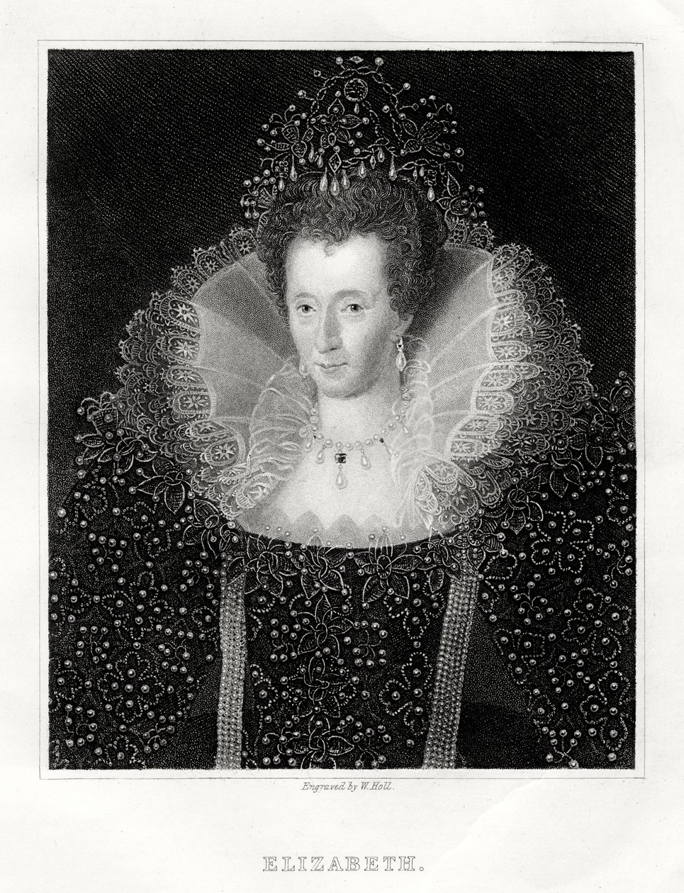 Koningin Elizabeth I, 1860 door W. Holl