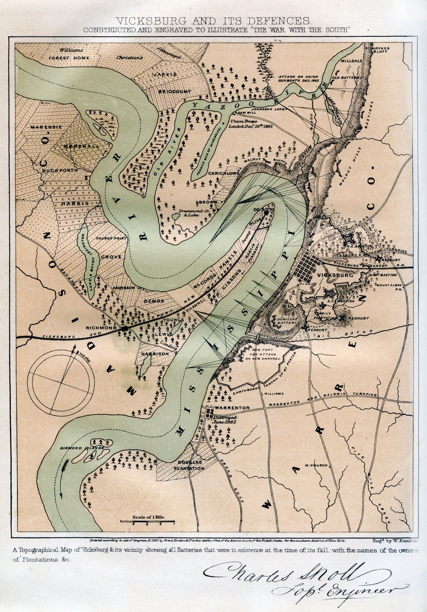 Vicksburg, Mississippi, en zijn verdedigingen, 1862-1867 door W Kemble
