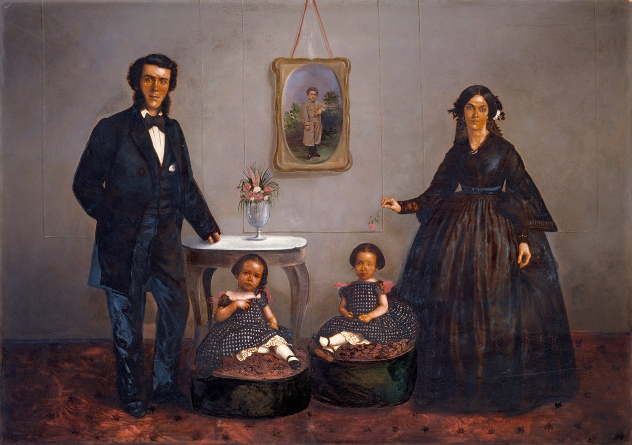 Familieportret, ca. 1855 door W. Penny