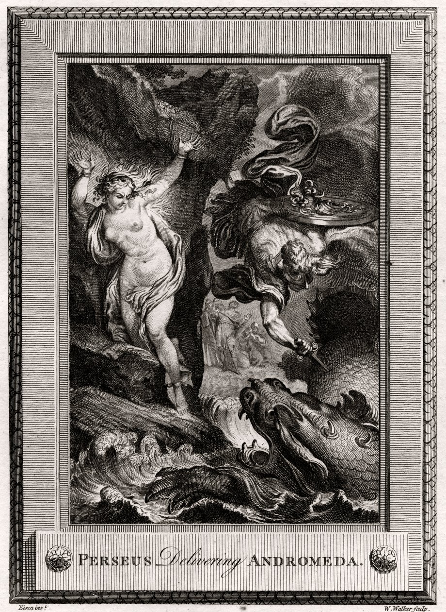 Perseus bevrijdt Andromeda, 1775 door W. Walker