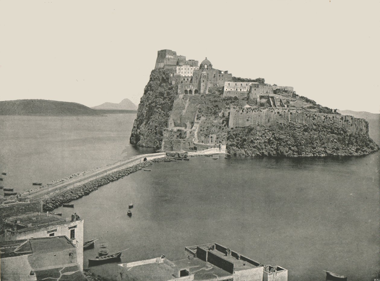 Aragonese Kasteel, Ischia, Italië, 1895 door W and S Ltd