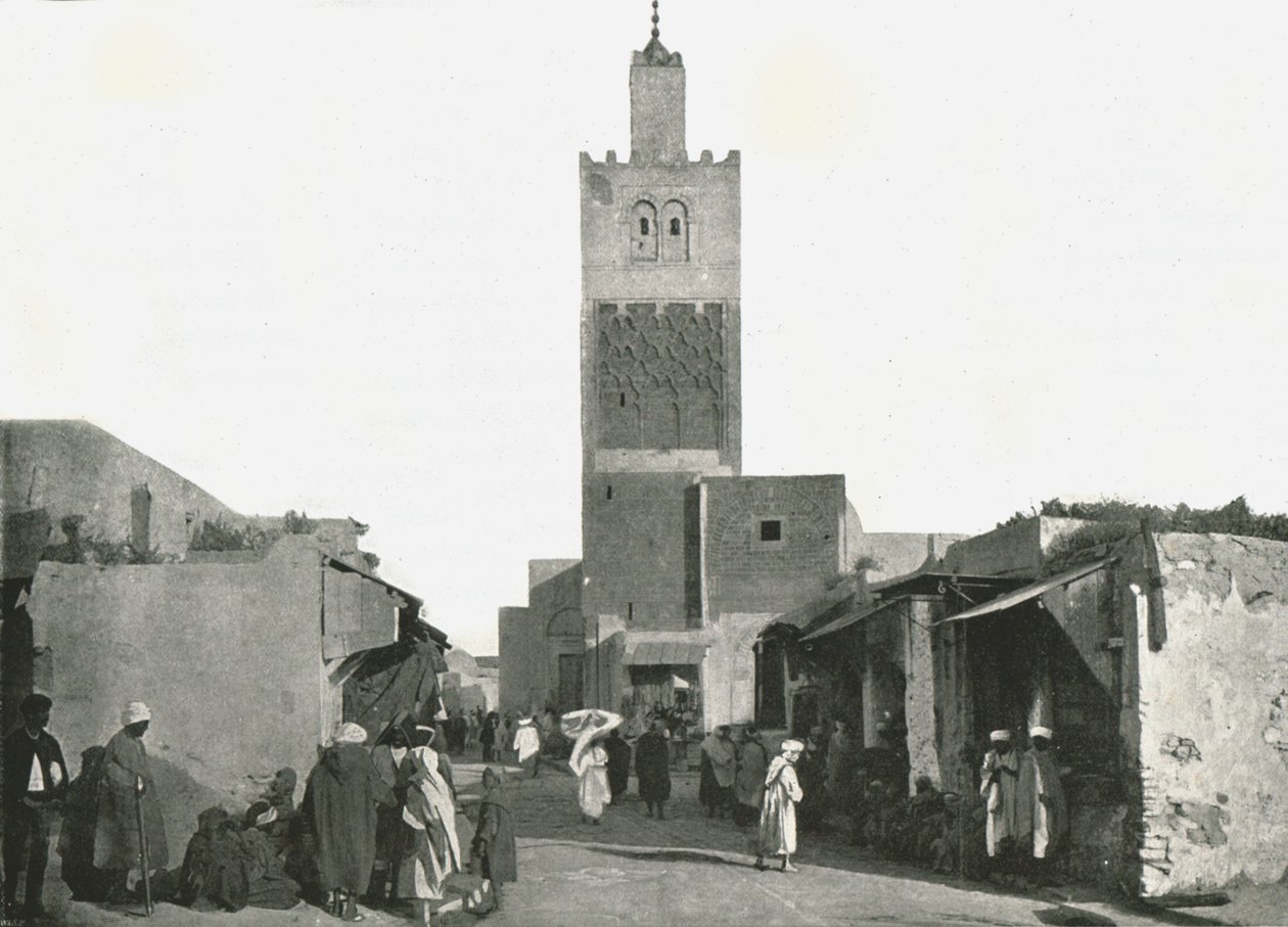 Straat in Tunis, Tunesië, 1895 door W and S Ltd