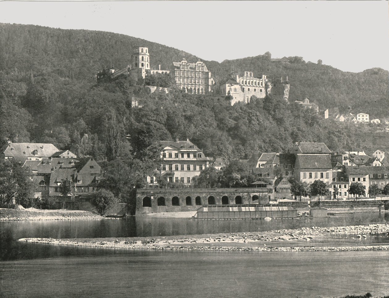 Het kasteel, Heidelberg, Duitsland, 1895 door W and S Ltd