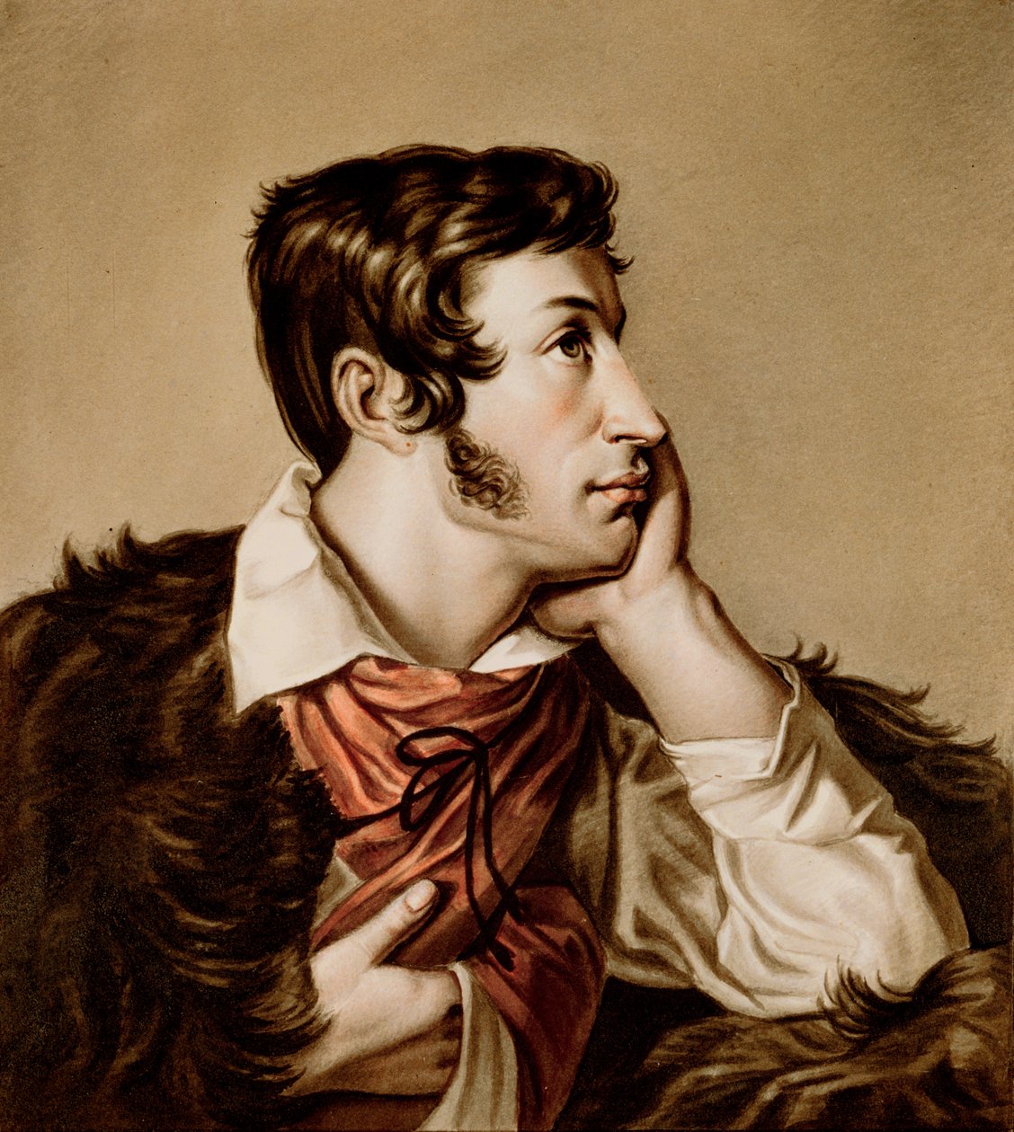 Portret van Adam Bernard Mickiewicz door Walenty Wankowicz