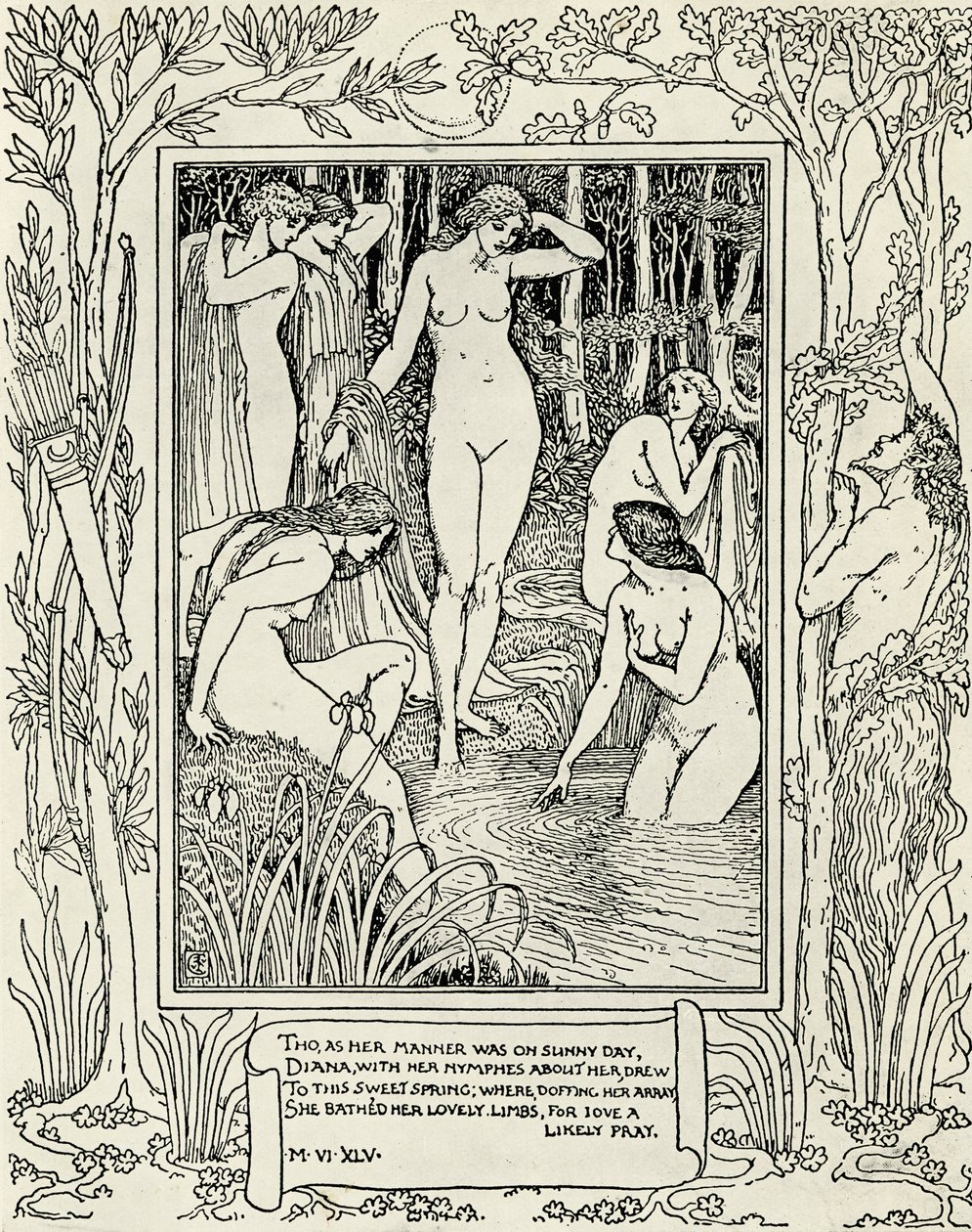 Diana en haar nimfen, illustratie voor 