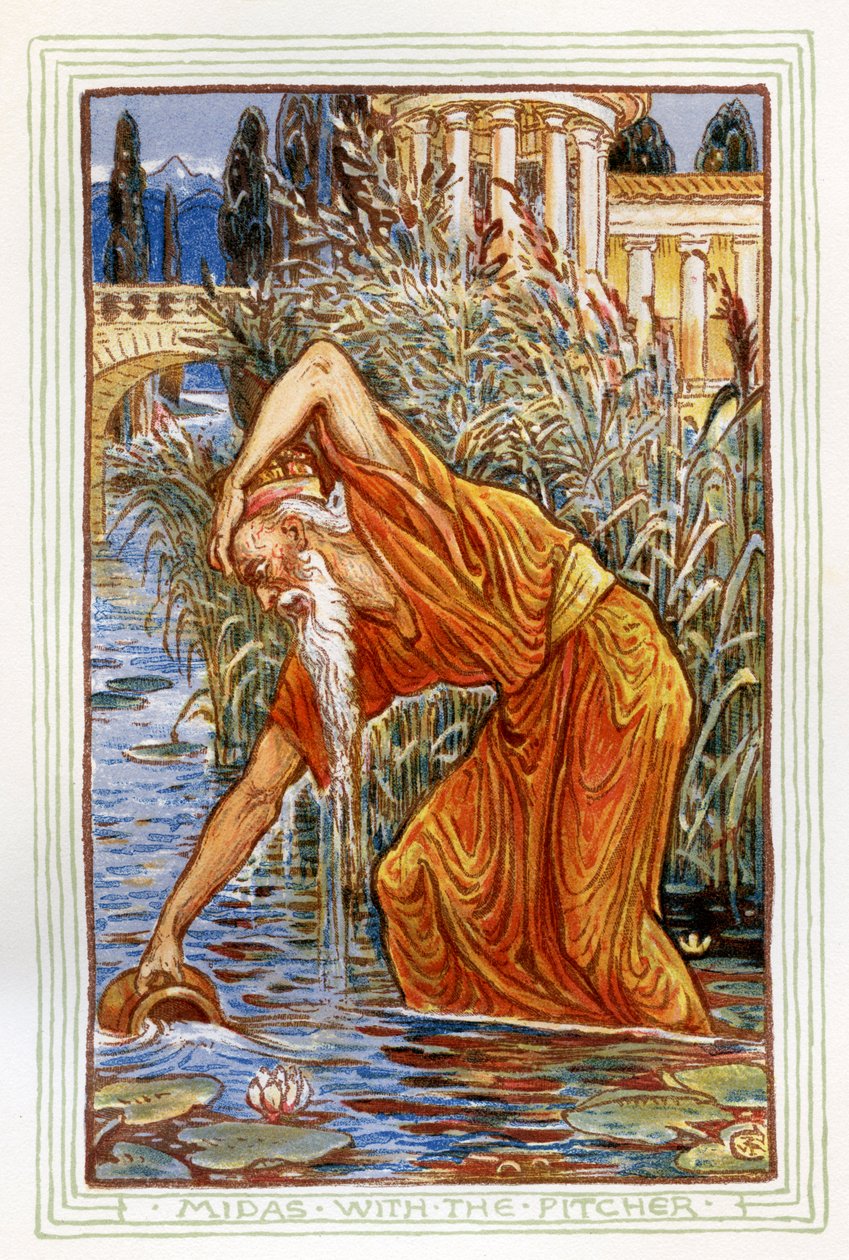Midas met de kruik door Walter Crane