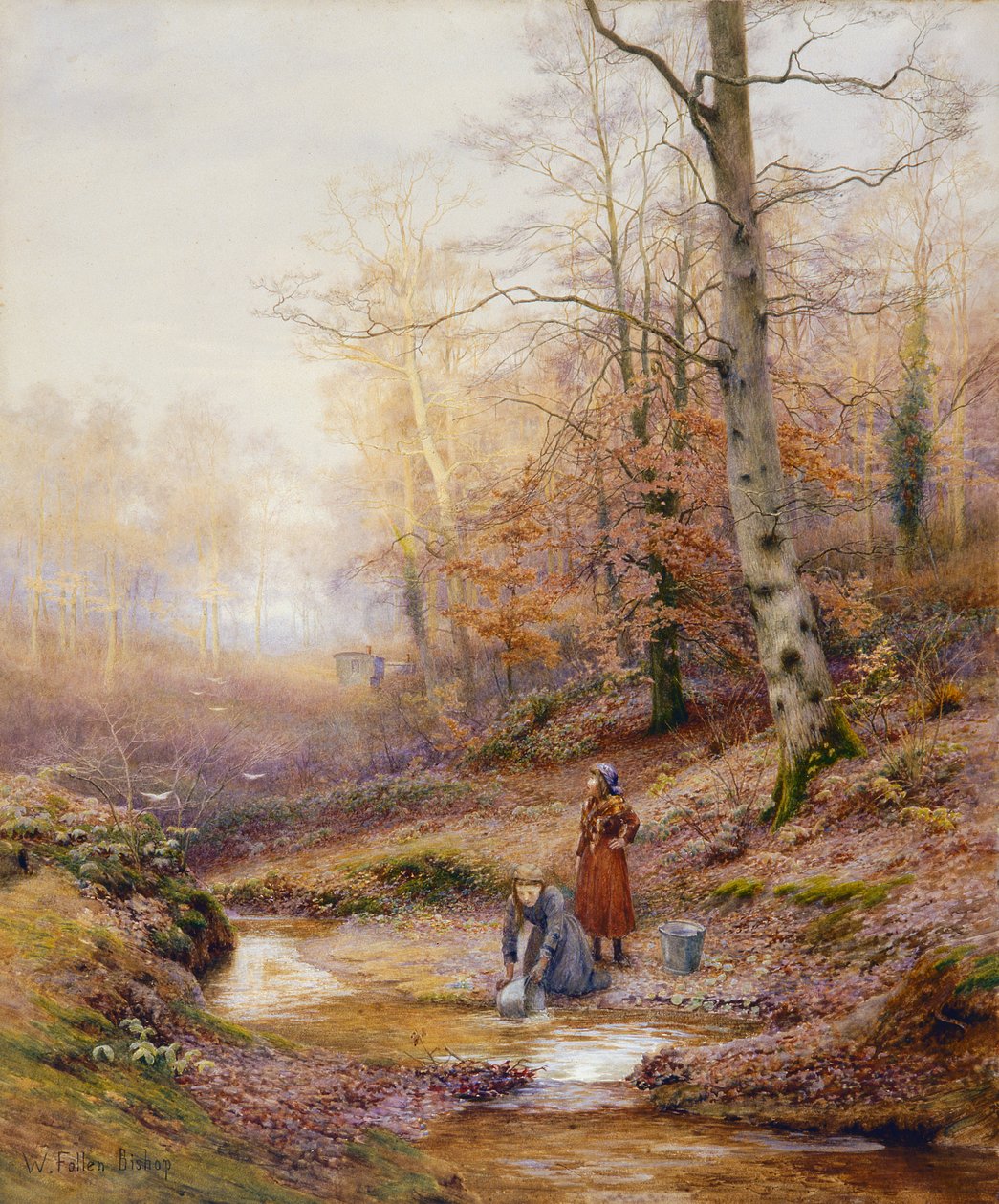 Herfstbos, c.1900 door Walter Follen Bishop