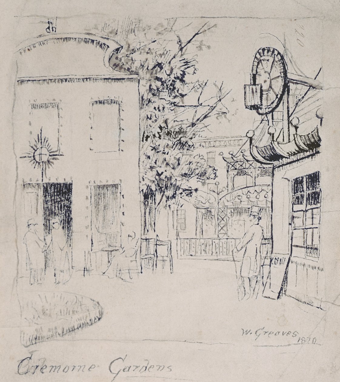 James McNeill Whistler in de Cremorne Gardens, Chelsea, 1869 door Walter Greaves