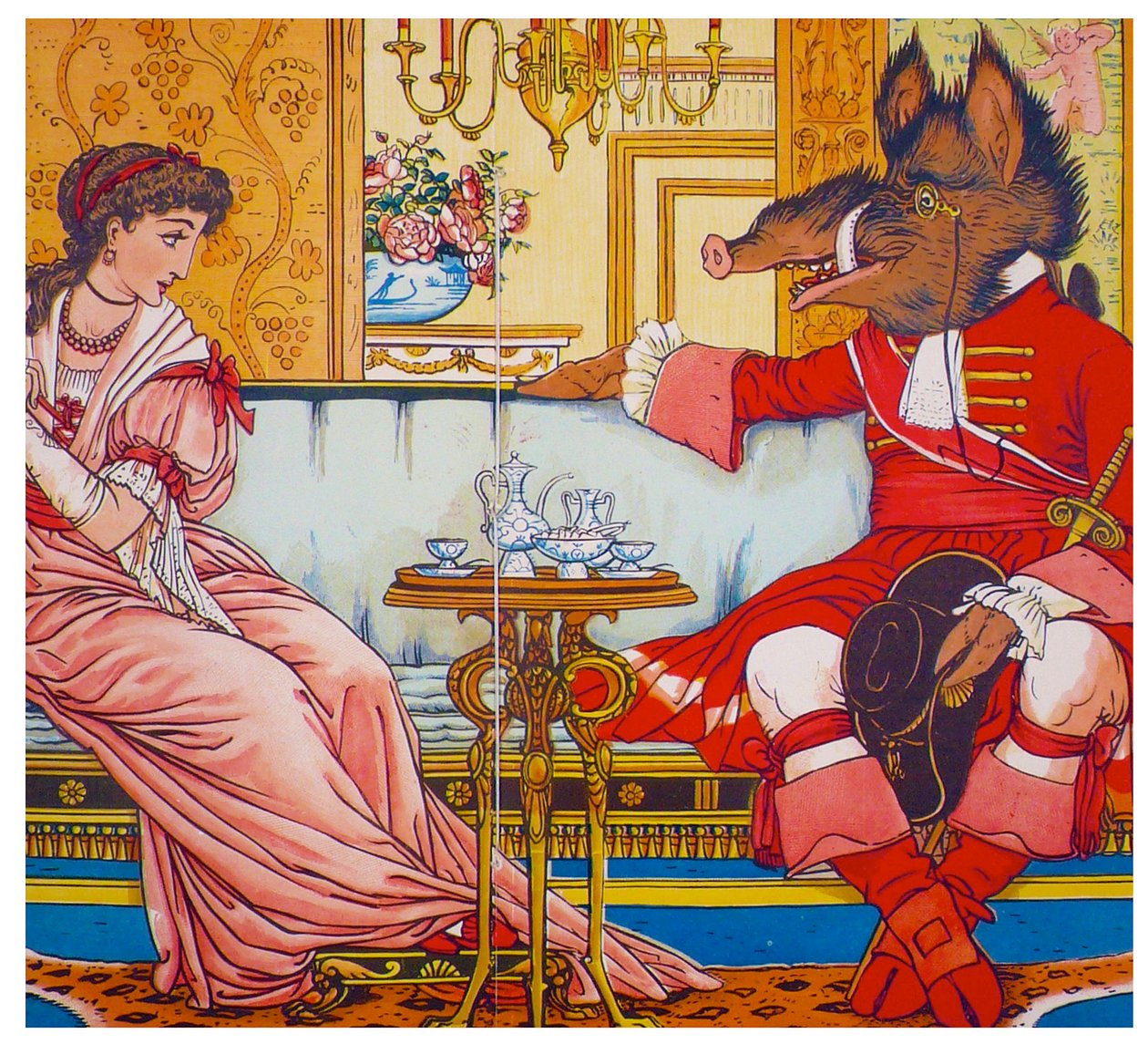 Belle en het Beest, 1874 door Walter Crane
