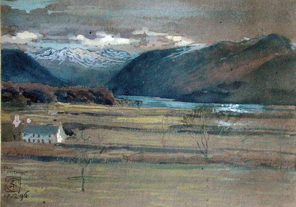 Derwent Water, vanaf Crosthwaite door Walter Crane