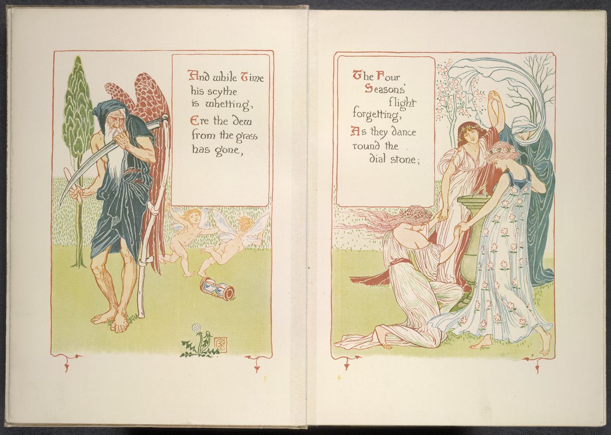 Vader Tijd en de vier seizoenen door Walter Crane