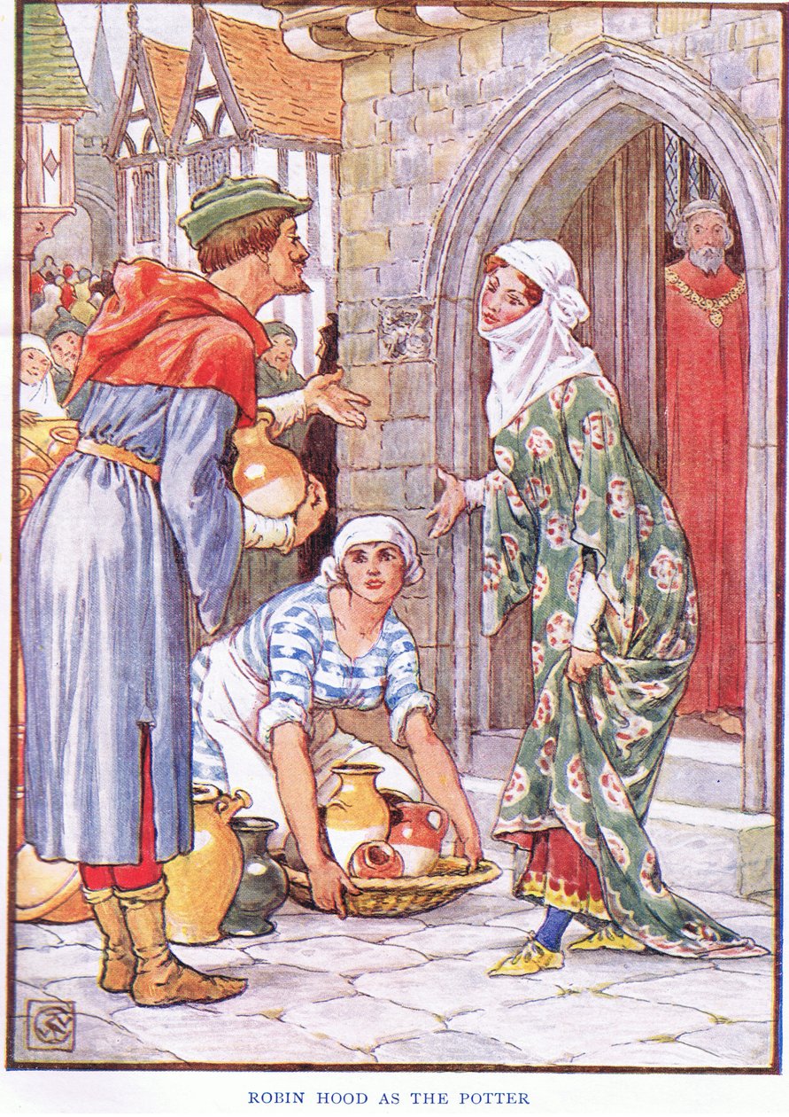 Robin Hood als de pottenbakker, c.1920 door Walter Crane