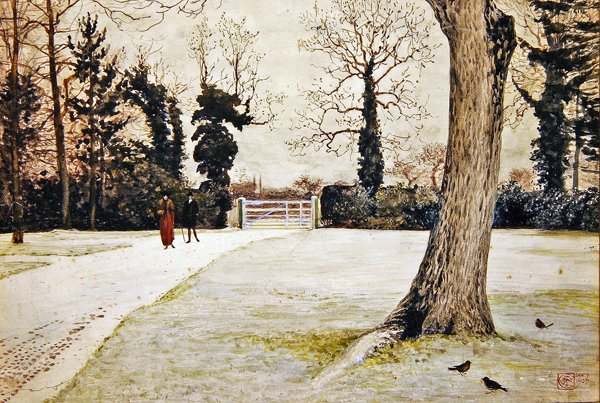 Yew Tree Farm, Brundish Farm, Suffolk door Walter Crane