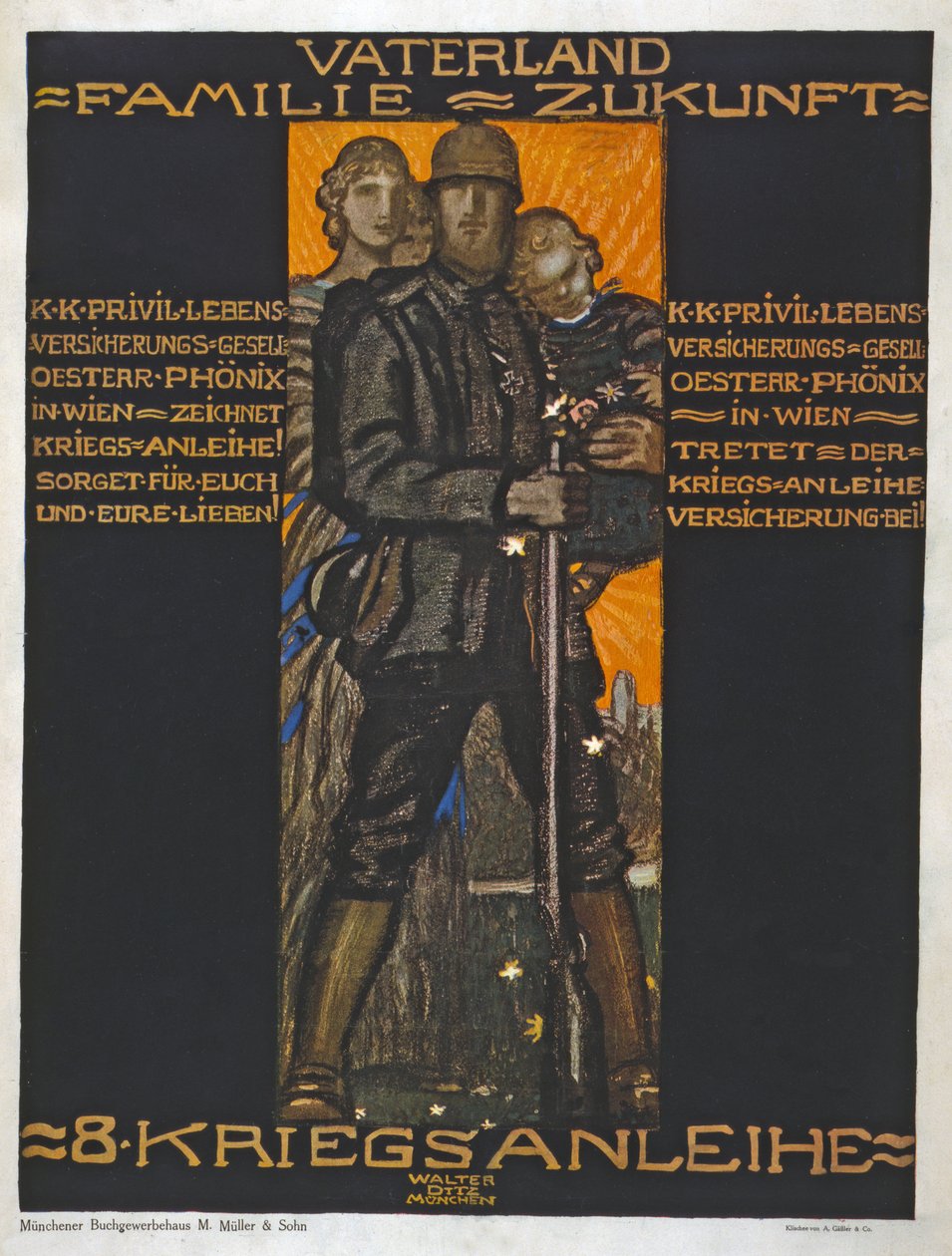 Vaderland, Familie, Toekomst, uitgegeven 1918 door Walter Ditz