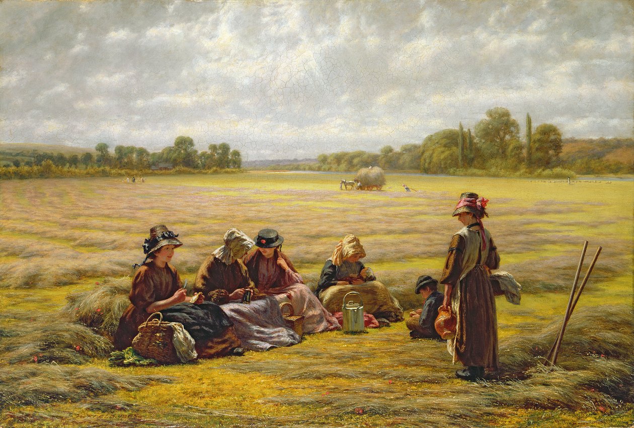 Oogsters rustend in de Zon, Berkshire, 1865 door Walter Field
