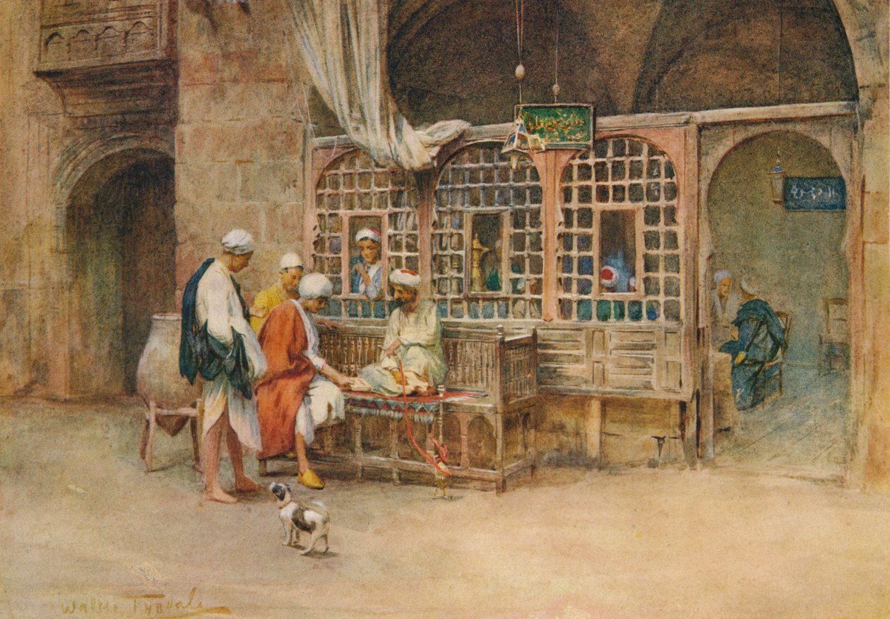 Een Cairoens café, ca. 1905, 1912 door Walter Frederick Roofe Tyndale