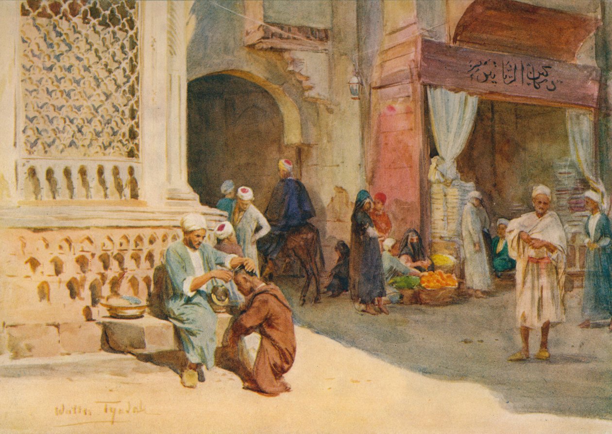 De kapper, ca. 1905 door Walter Frederick Roofe Tyndale