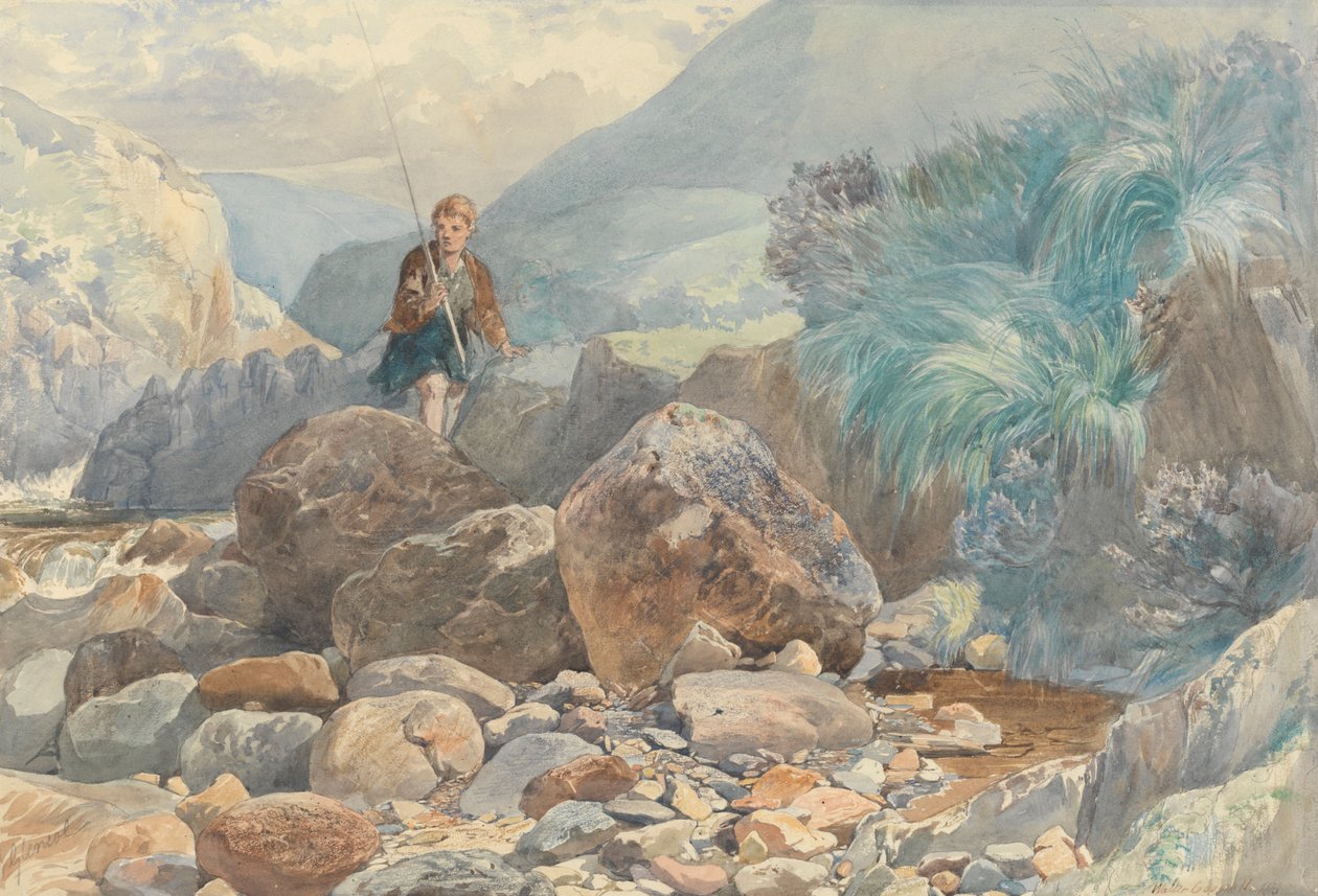 Glencoe: Een herdersjongen steekt een beek over door Walter Goodall