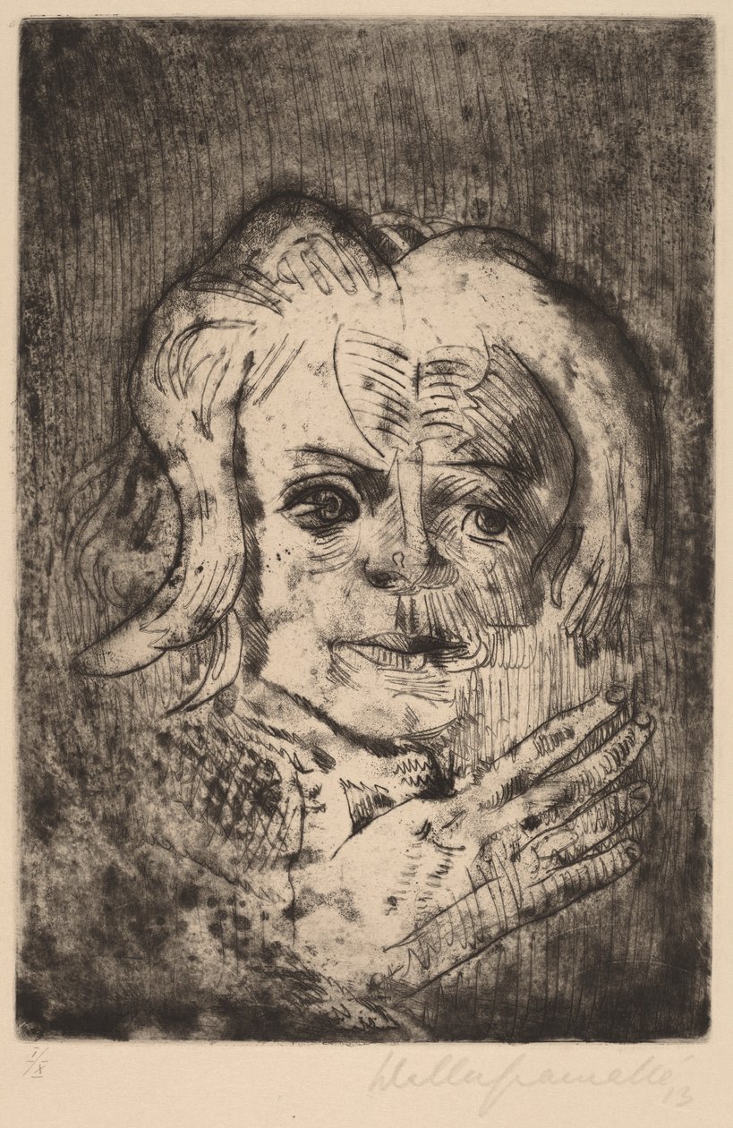Meisje met Hand, 1923 door Walter Gramatte