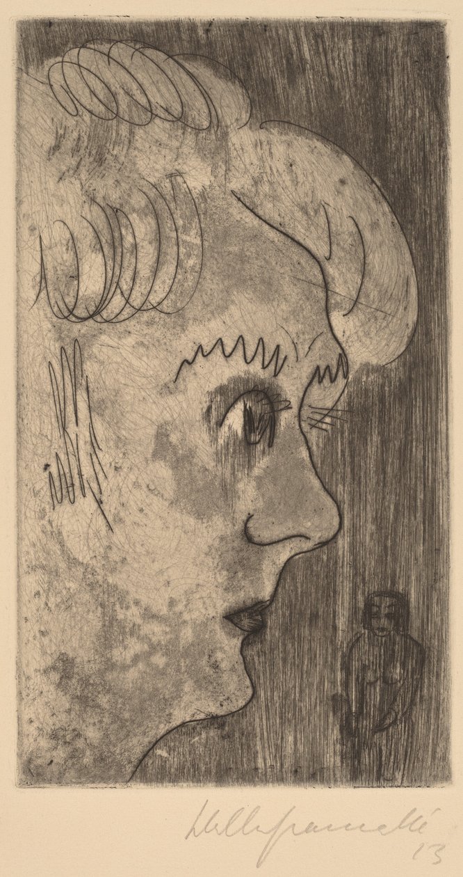 Hoofd in Profiel, 1923 door Walter Gramatte