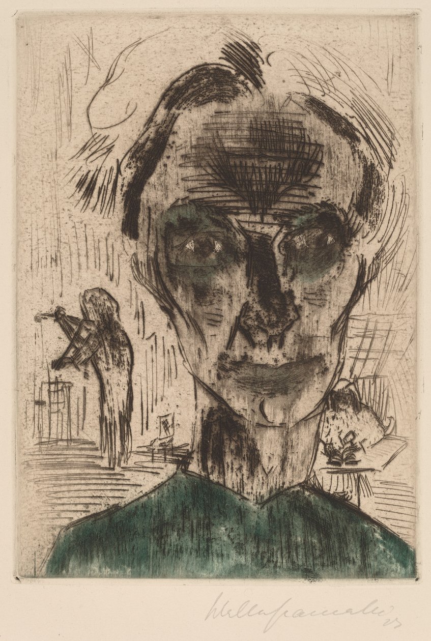 Man in een Kamer (Zelfportret), 1922-1923 door Walter Gramatte