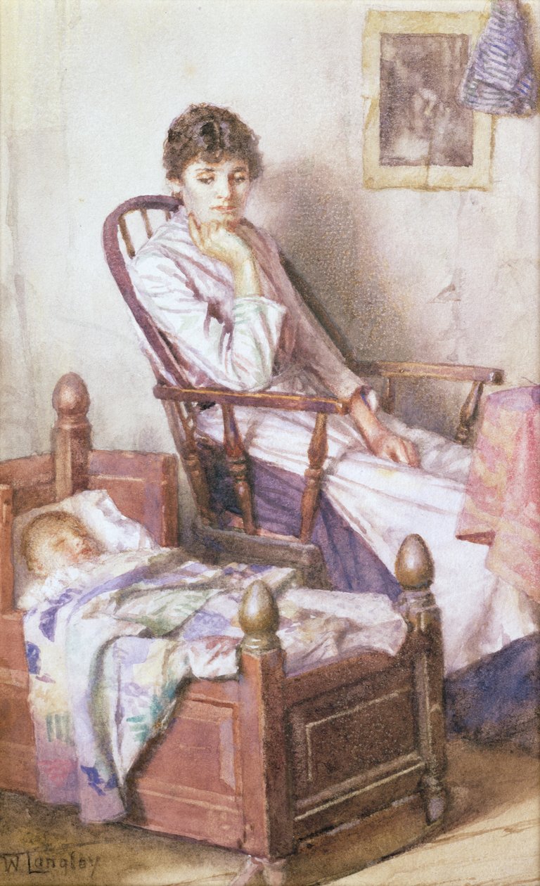 Het roze idool van haar eenzaamheid door Walter Langley