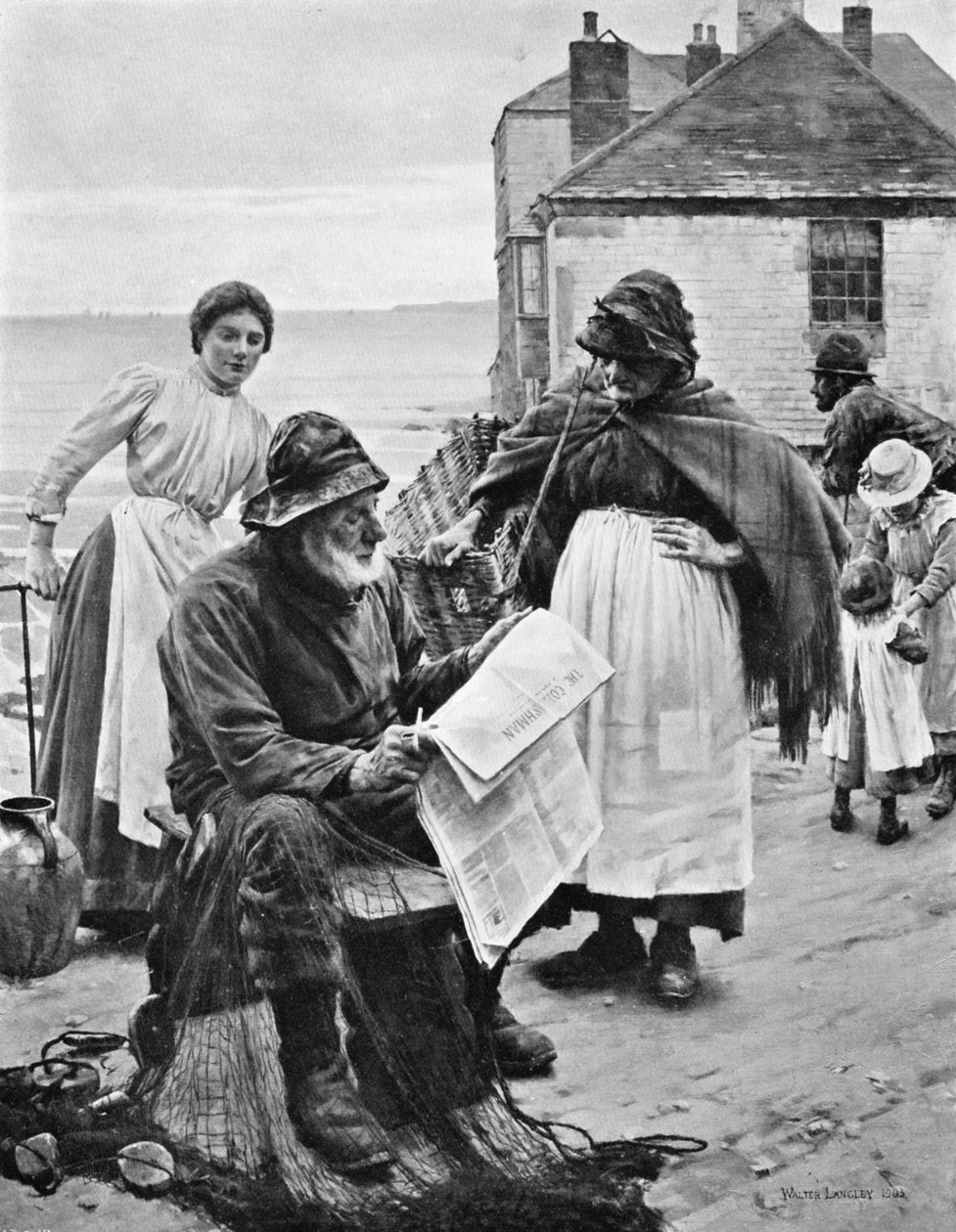 Wanneer de boten weg zijn, 1903 door Walter Langley