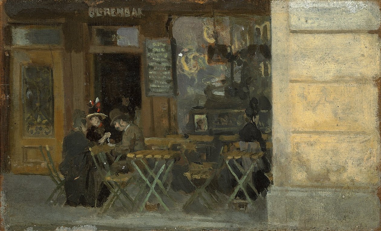 Café in Dieppe, ca. 1884-1885 door Walter Richard Sickert