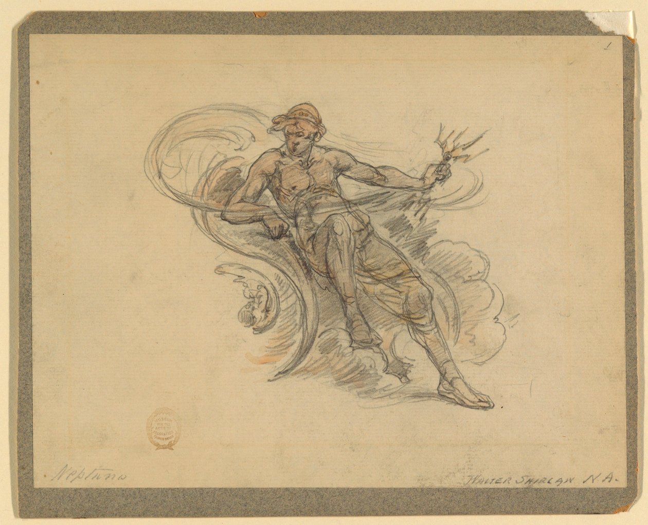 Neptunus door Walter Shirlaw