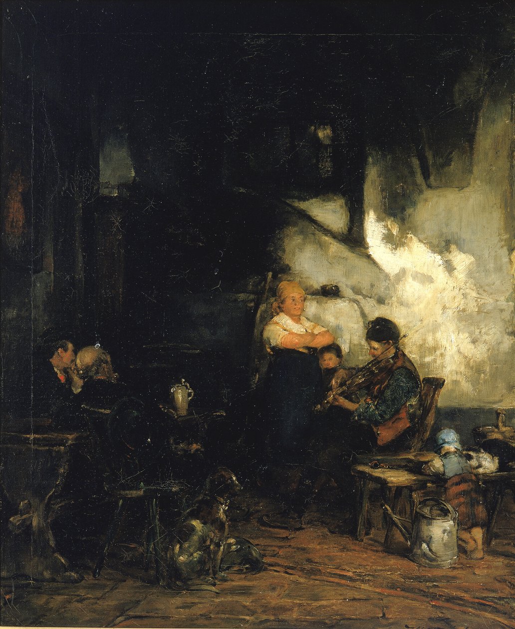 De Herberg, Duitsland, ca. 1873 door Walter Shirlaw
