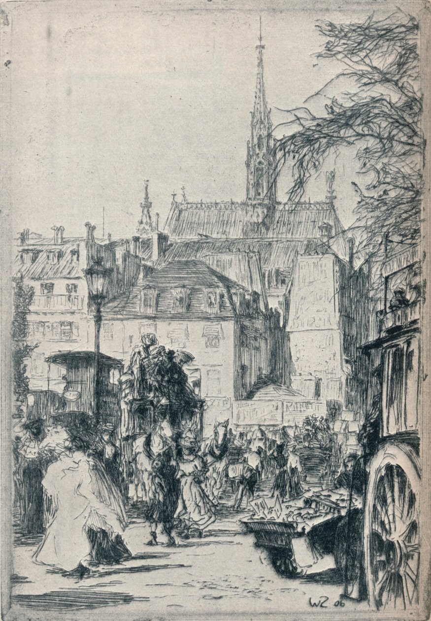 Place St. Michel, Parijs door Walter Zeising