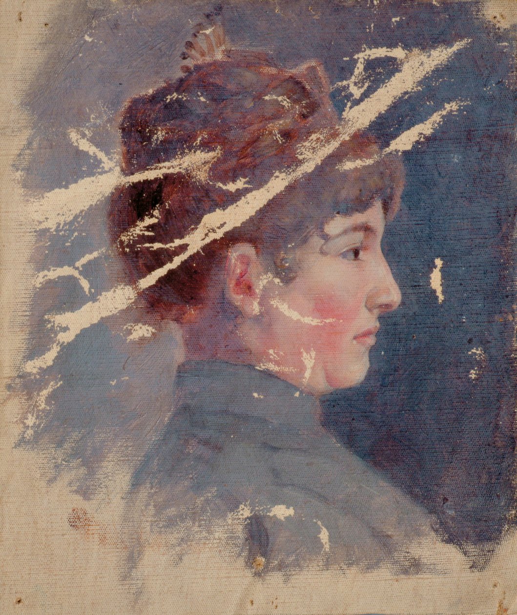 Portret van een dame in profiel door Walther Gamerith