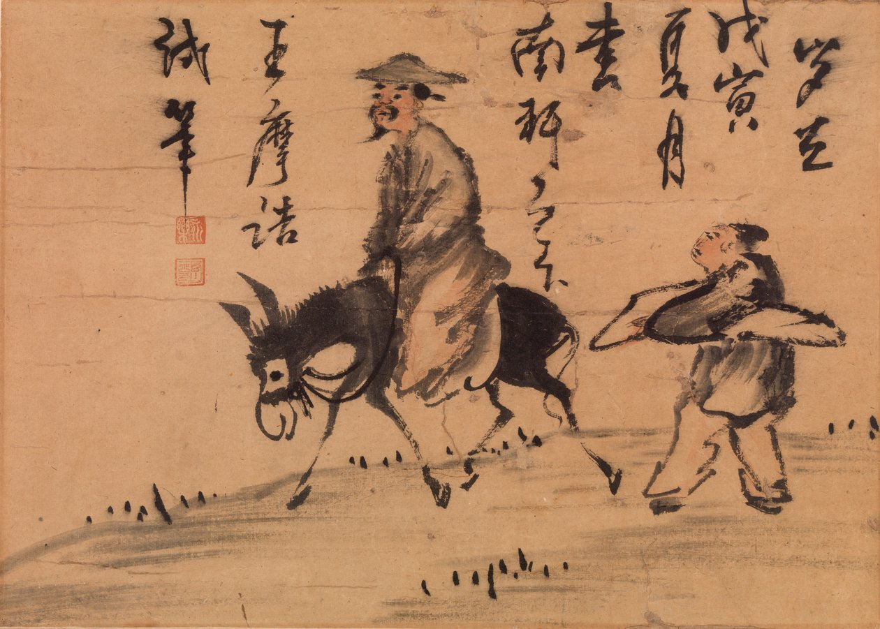 Een dichter op een muilezel door Wang Wei