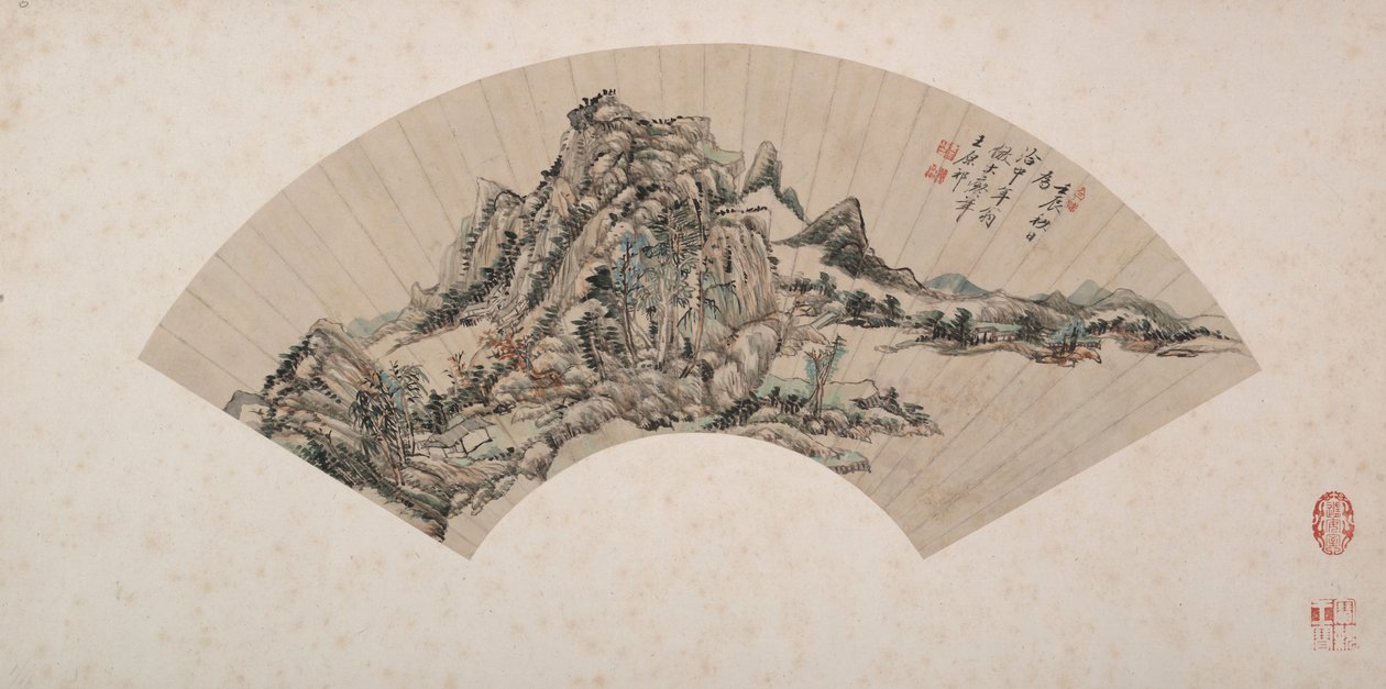 Landschap in de stijl van Huang Gongwang door Wang Yuanqi
