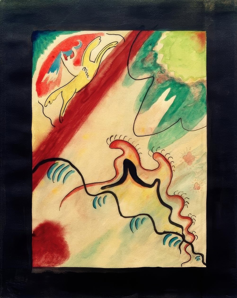 Ontwerp voor de omslag van de almanak Der Blaue Reiter door Wassily Kandinsky