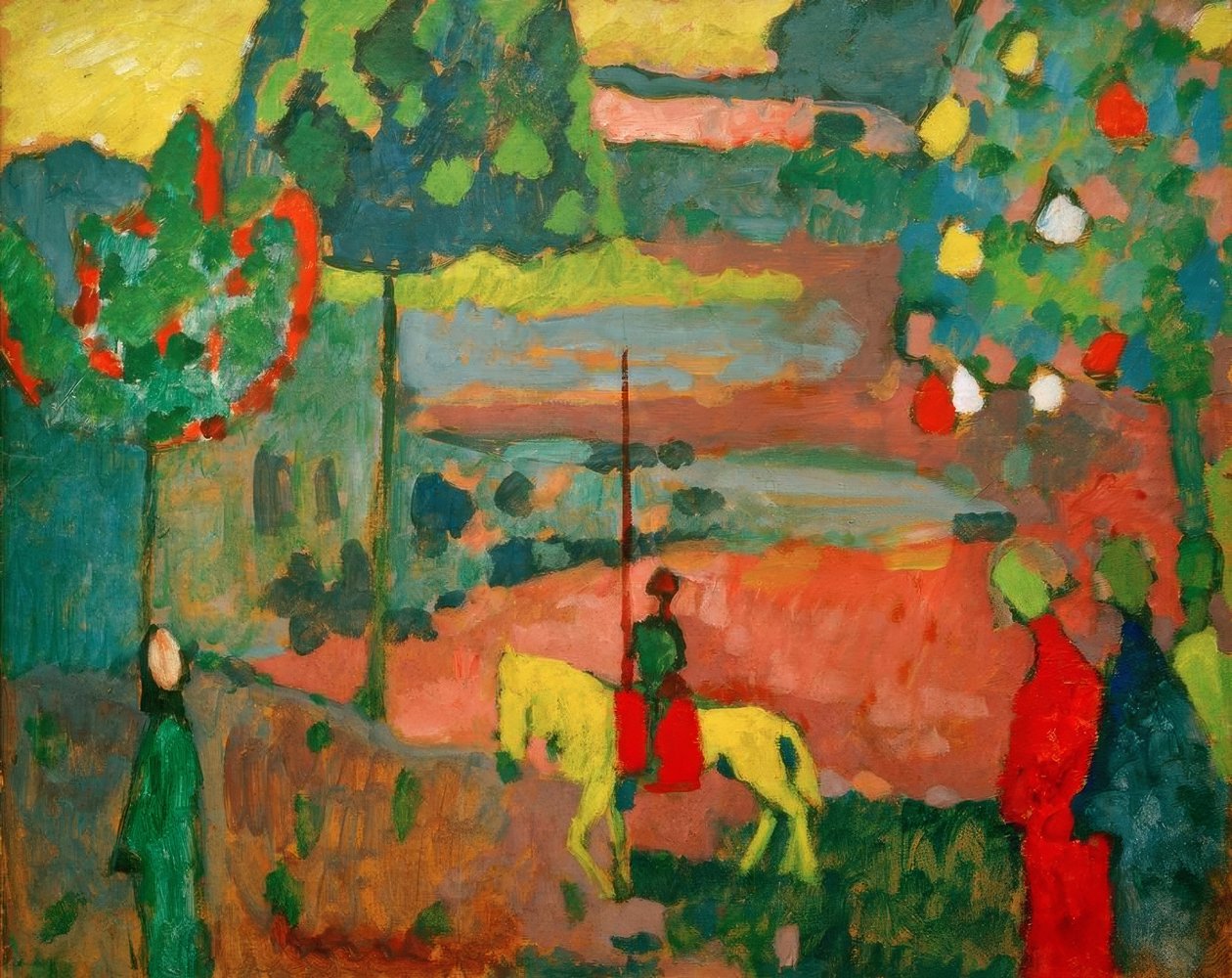 Lansrijder in Landschap door Wassily Kandinsky