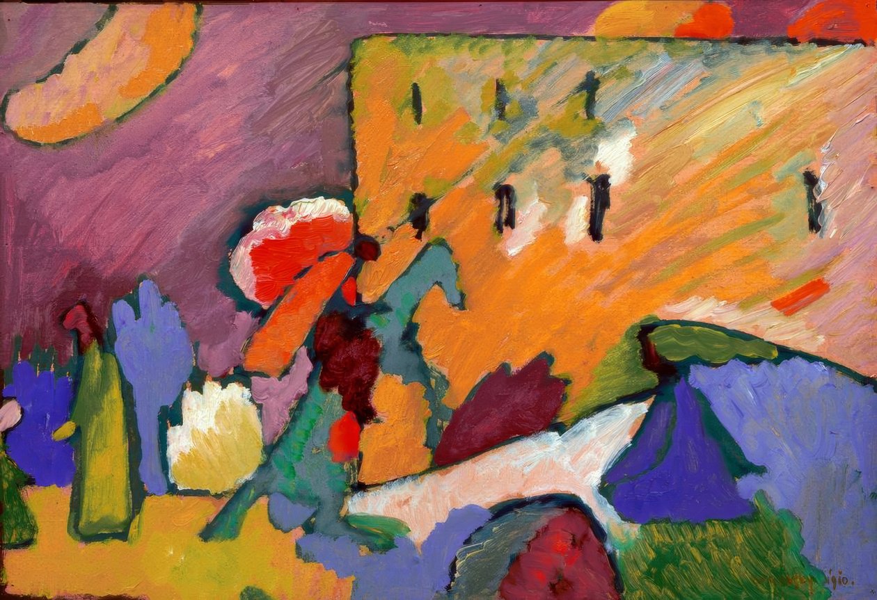 Studie voor Improvisatie 3 (Ruiter over de brug) door Wassily Kandinsky