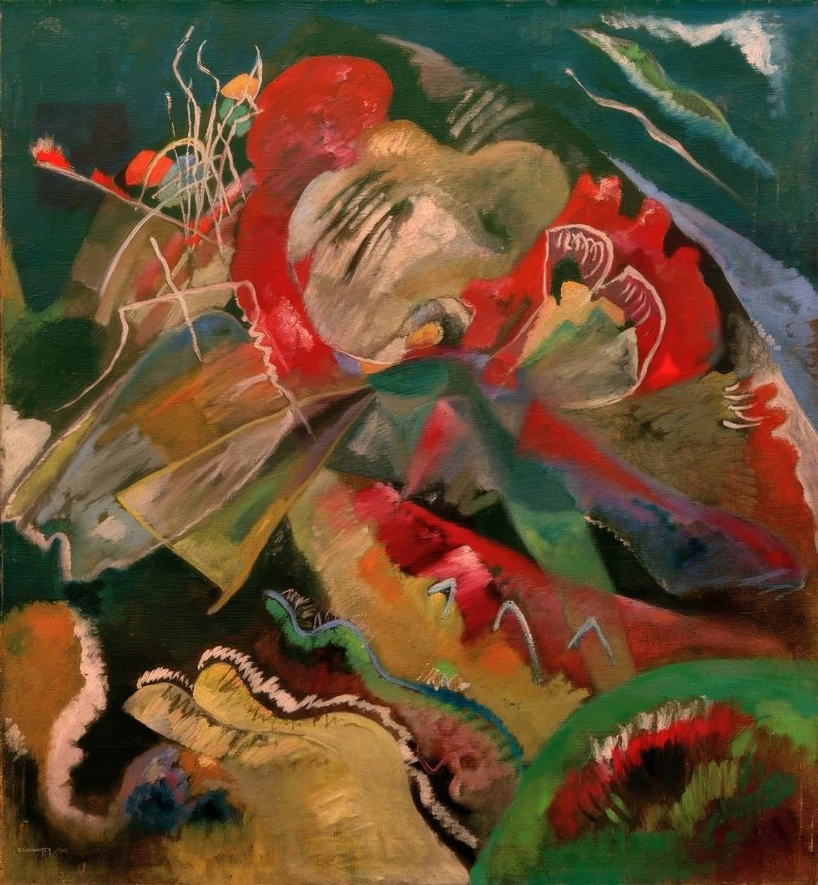 Schilderij met witte lijnen door Wassily Kandinsky
