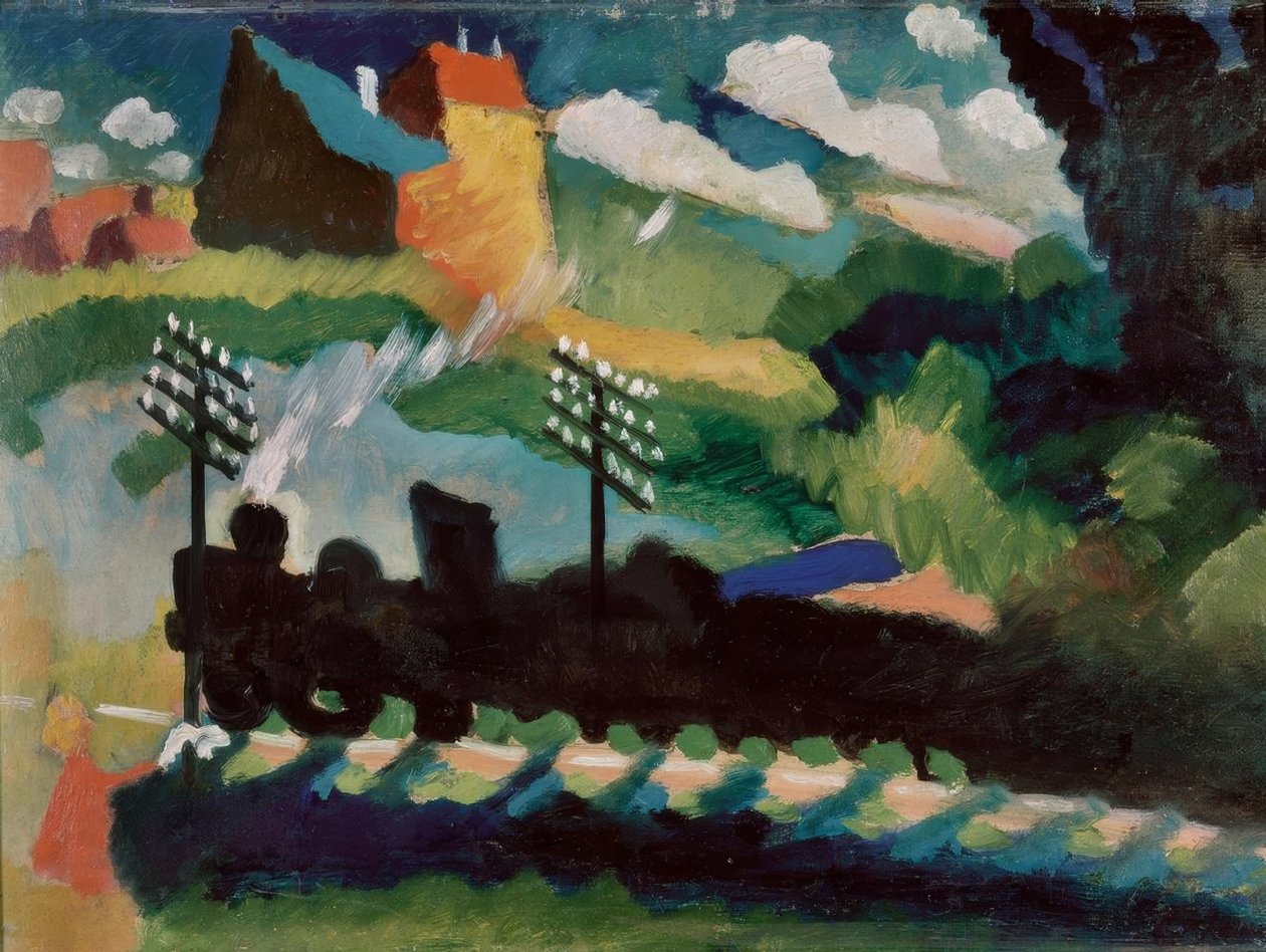 Spoorweg bij Murnau door Wassily Kandinsky