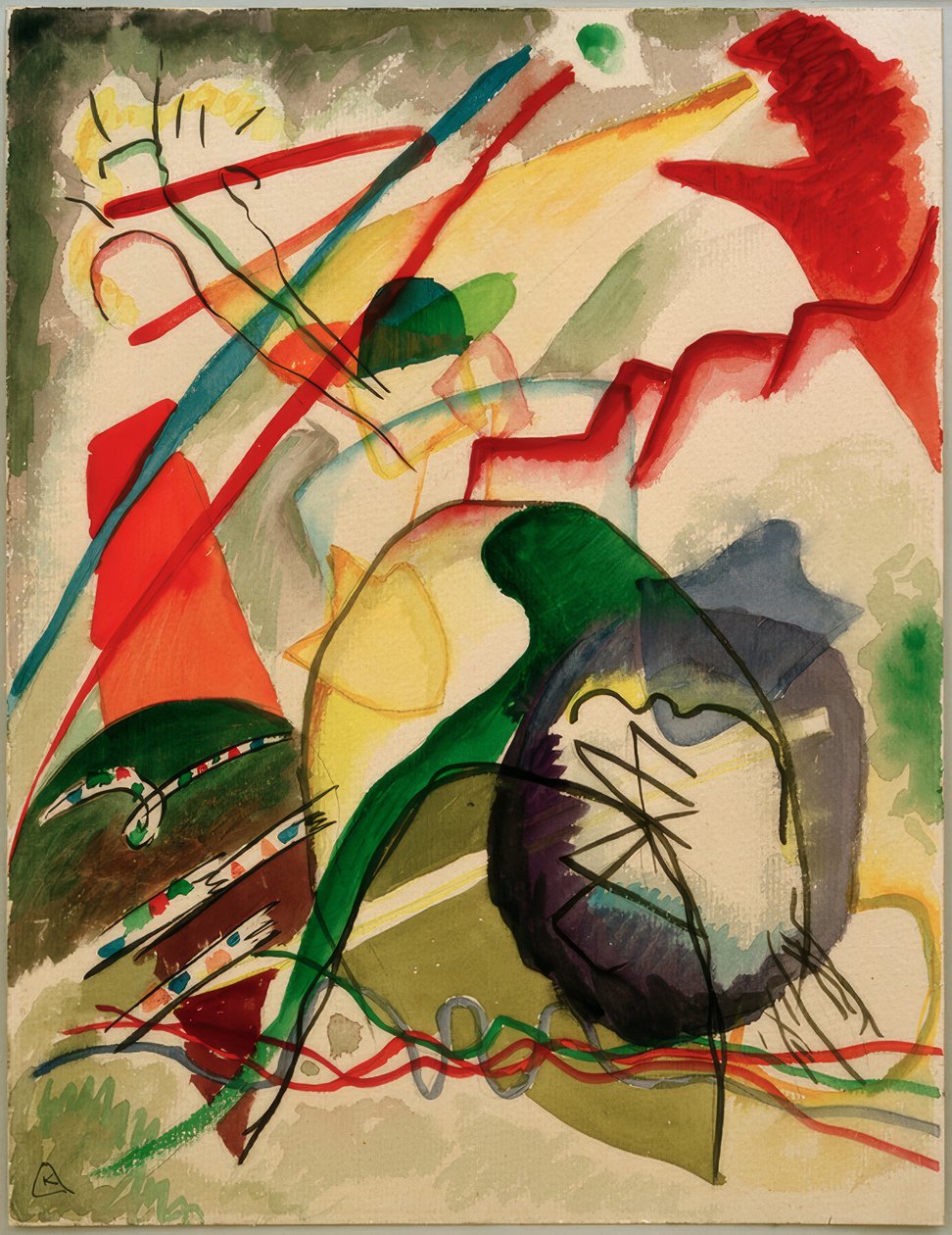 Ontwerp voor Schilderij met Witte Rand door Wassily Kandinsky