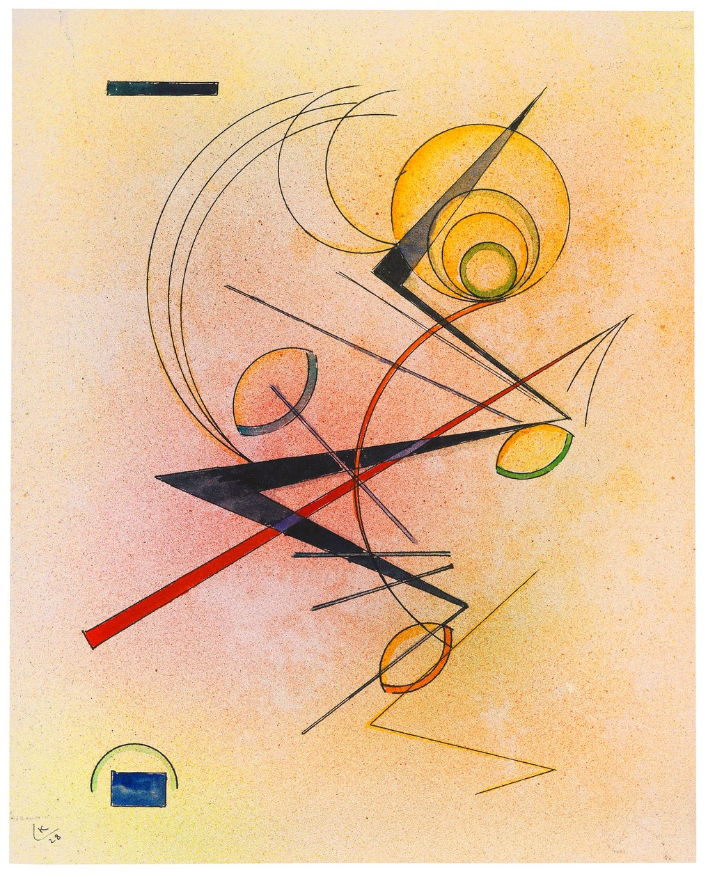 Kleines Warm, 1928 door Wassily Kandinsky