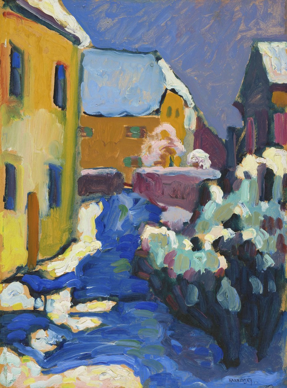 Kochel – Begraafplaats en pastorie door Wassily Kandinsky