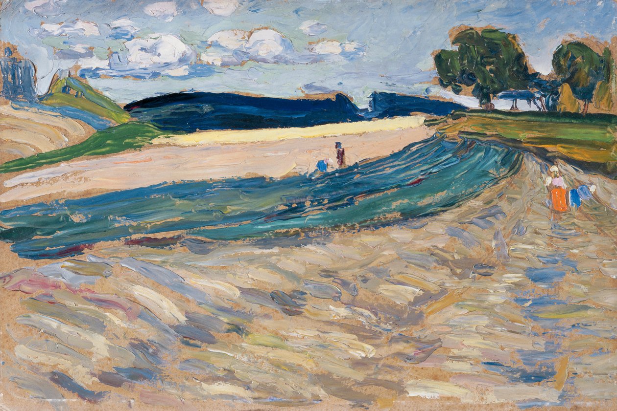 Landschap met Geel Veld door Wassily Kandinsky
