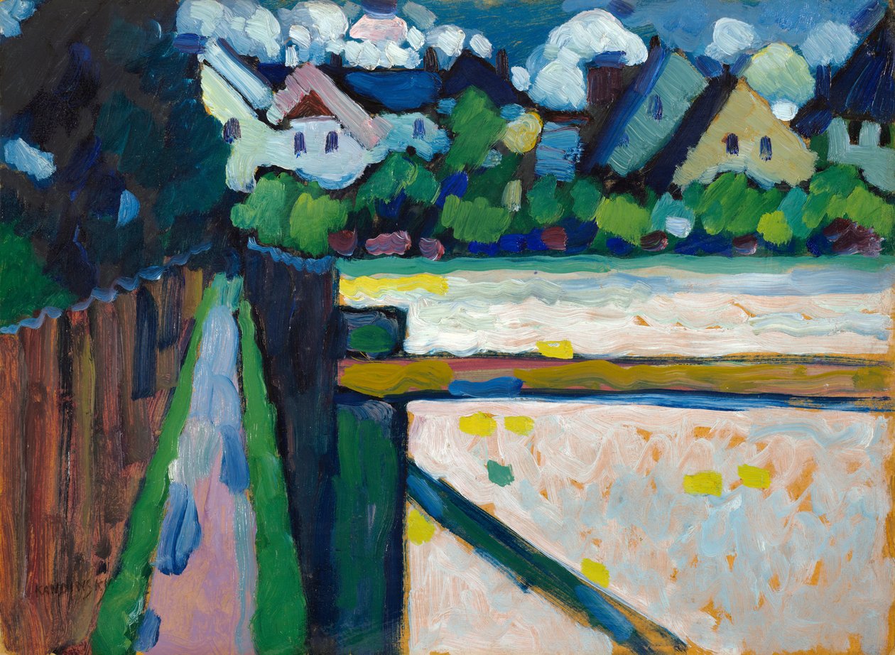 Murnau – Voetpad en huizen door Wassily Kandinsky
