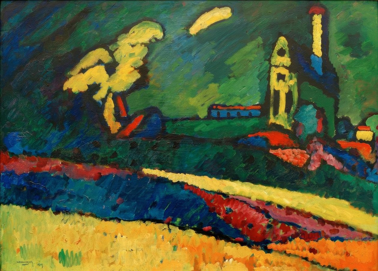 Murnau – Landschap met kerk I door Wassily Kandinsky