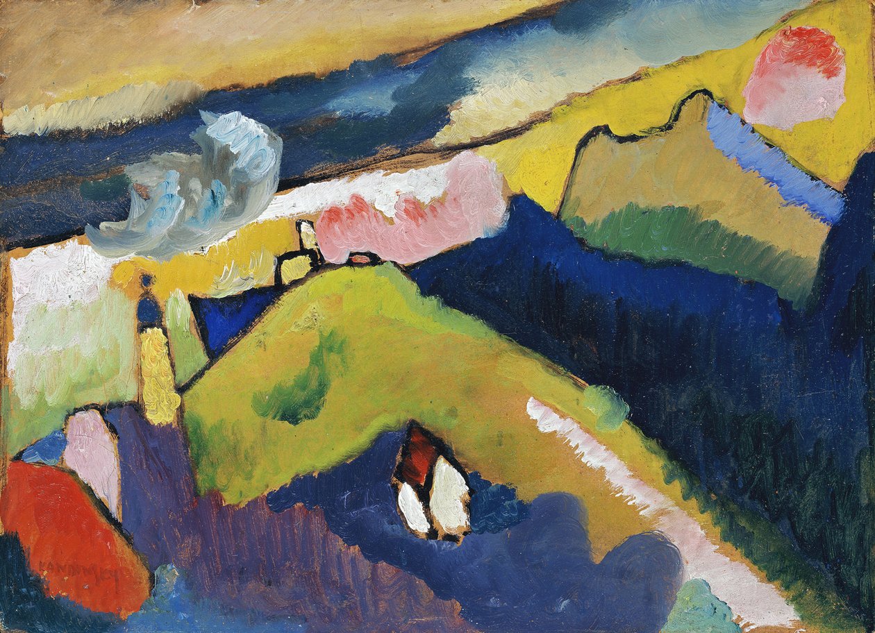 Murnau. Berglandschap met Kerk, 1910 door Wassily Kandinsky