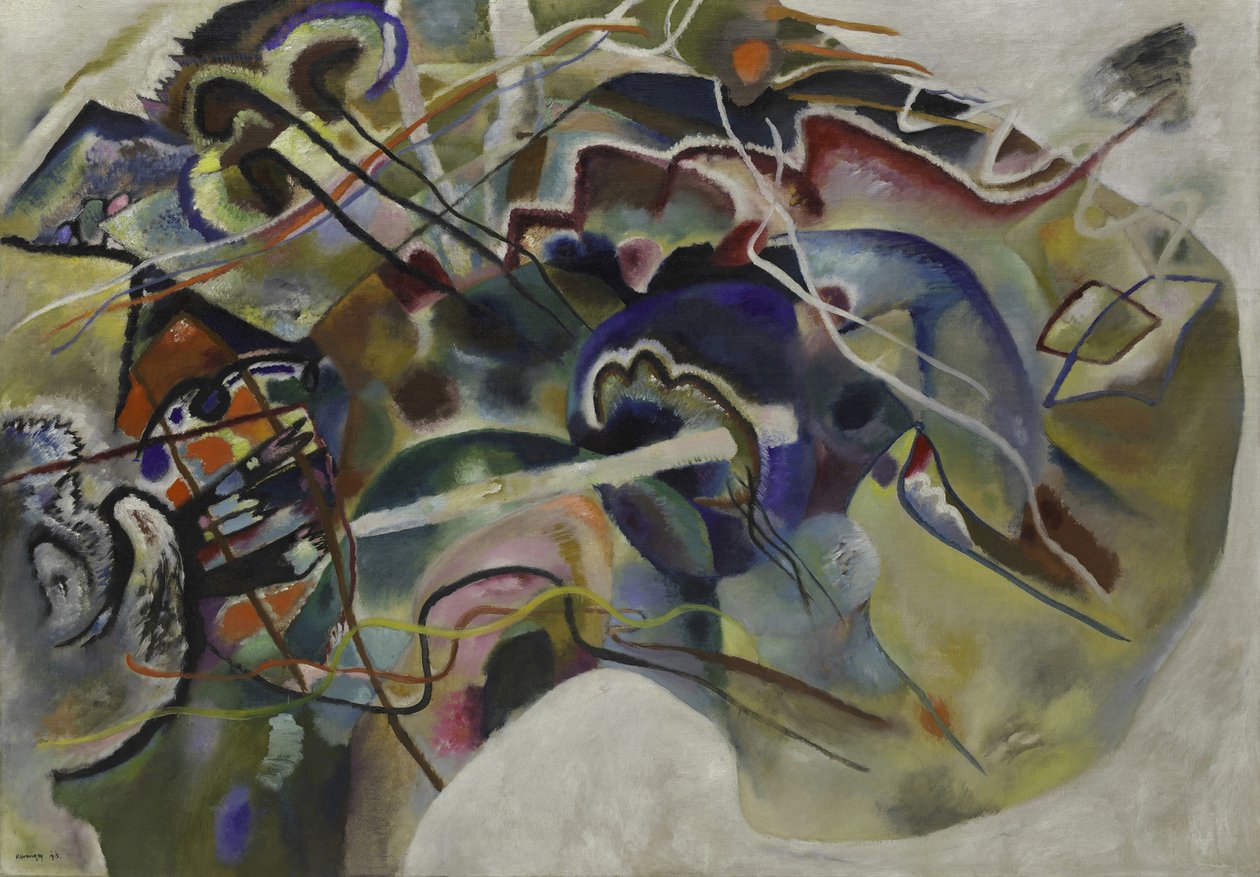 Schilderij met witte rand, 1913 door Wassily Kandinsky